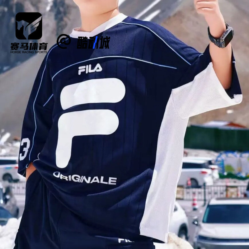 斐乐ORIGINALE宝蓝儿童短袖T恤