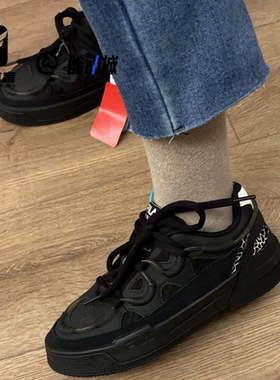 FILA斐乐Salto黑色女子百搭运动休闲板鞋复古篮球鞋F12W141225FBK