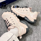 老爹鞋 FILA斐乐蘑菇鞋 粉灰女子复古百搭运动休闲鞋 F12W611104FPW