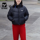 FILA斐乐ORIGINALE黑色女子百搭宽松保暖立领羽绒服F51W549902FBK