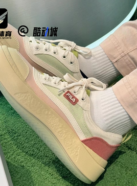 FILA斐乐水母鞋粉绿女子轻便增高运动休闲鞋帆布鞋F12W421305FCS