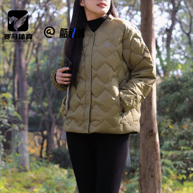 可隆浅卡其轻薄防风保暖羽绒服