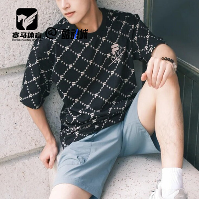 斐乐男女纯爱蜡笔格纹满印短袖