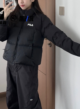 FILA斐乐 ORIGINALE RGB多彩黑色女经典百搭羽绒服F11W549902FBK