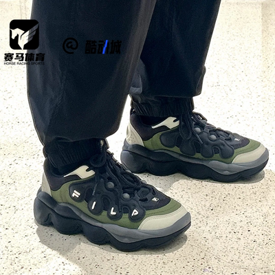 斐乐豌豆鞋黑绿老爹鞋运动休闲鞋