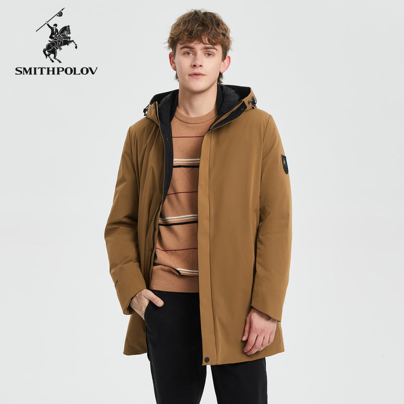 斯密特保罗中长款连帽羽绒服