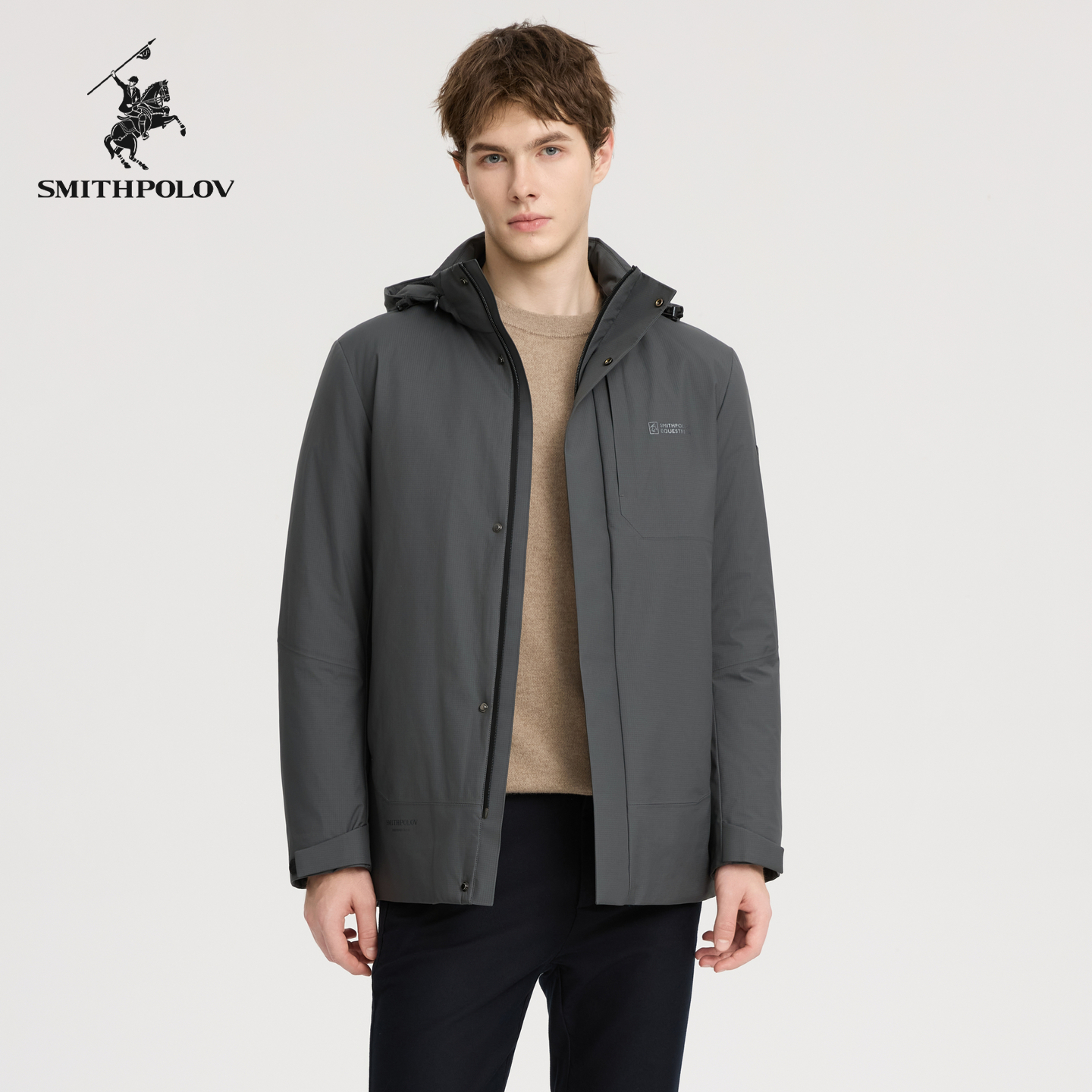 SMITHPOLOV斯密特保罗男士羽绒服秋冬季新款外套商务休闲纯色上衣
