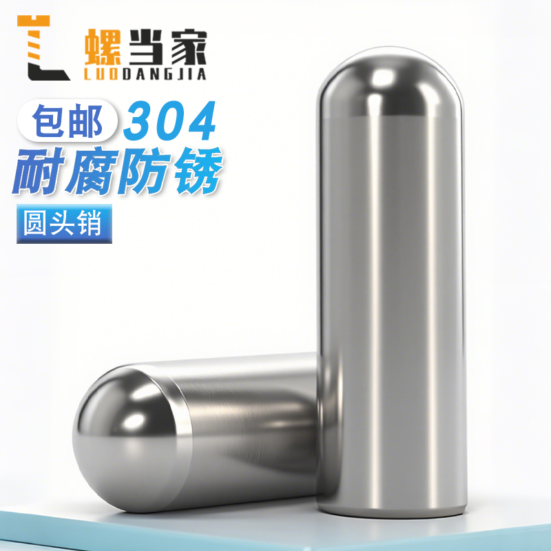 304销钉圆柱销定位销轴圆头不锈钢实心子顶针光轴圆棒Φ3—Φ20