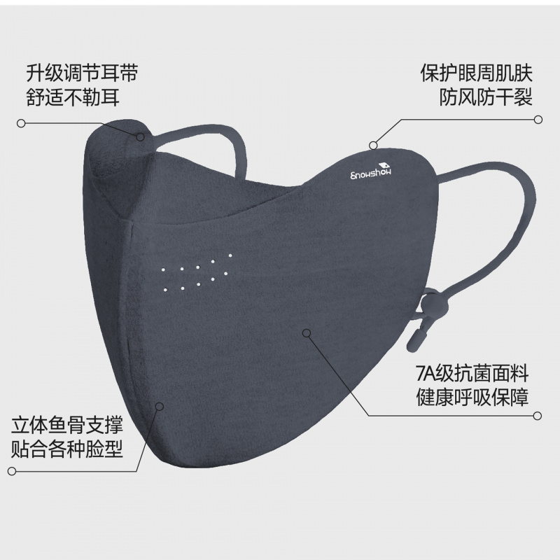 秋冬保暖3D立体鱼骨口罩