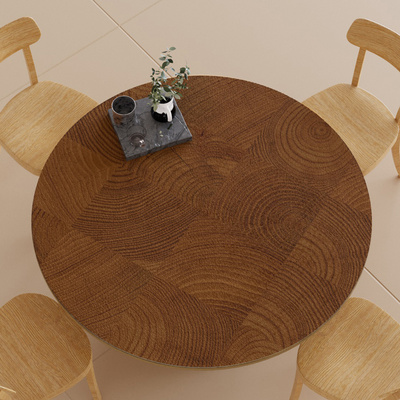 简约原木风皮革圆桌垫圆桌桌布