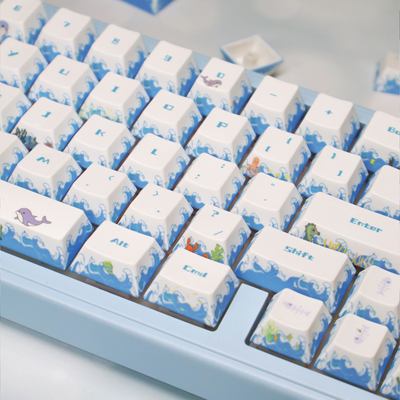 FKKeys深海派对键帽原厂高度键帽pbt五面热升华原创机械键盘键帽