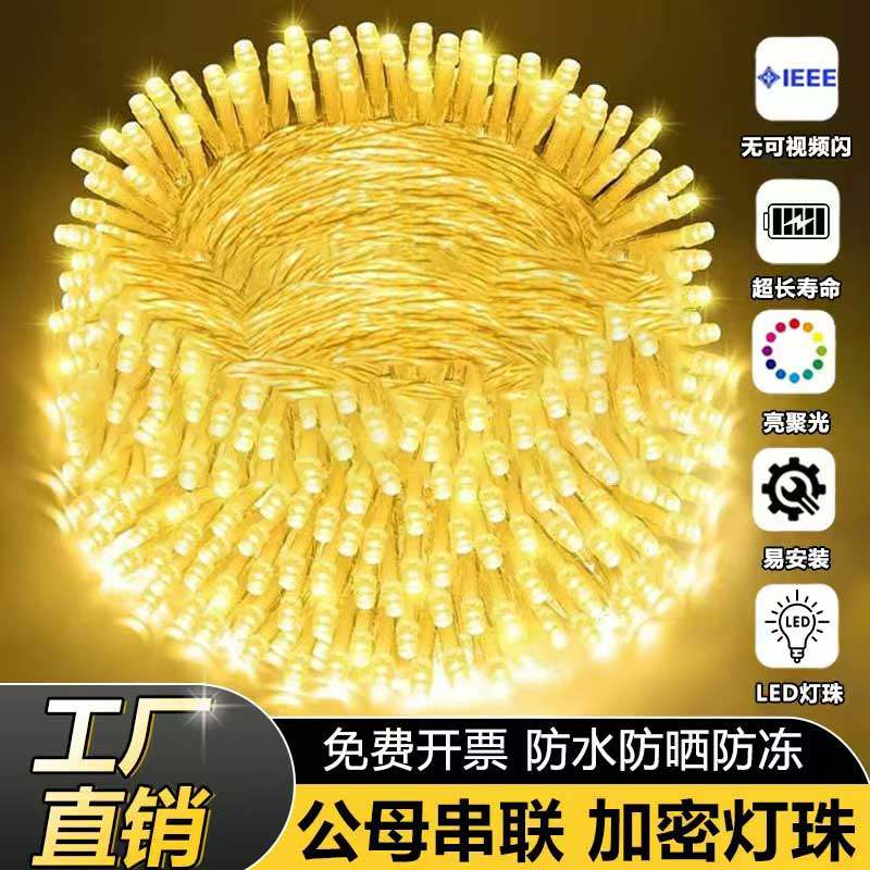 led彩灯闪灯串灯满天星户外灯串装饰氛围灯带树灯景观灯25年新款