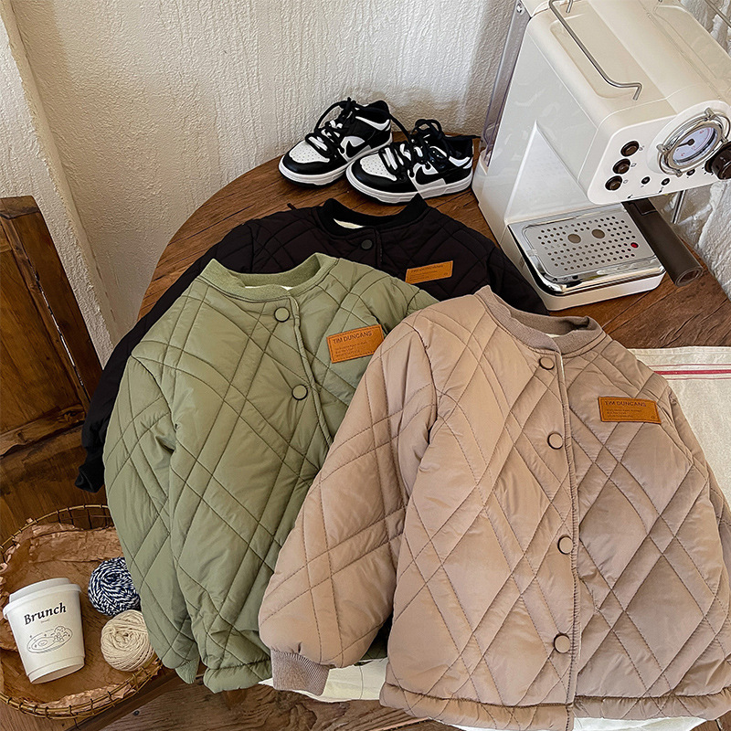 儿童羽绒棉服内胆棒球服2024新款秋冬装男童加绒内穿中小童棉袄潮