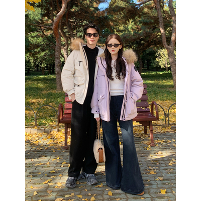 SHAOER【雪国之镜】短款毛领保暖加厚通勤羽绒派克服S725X19637