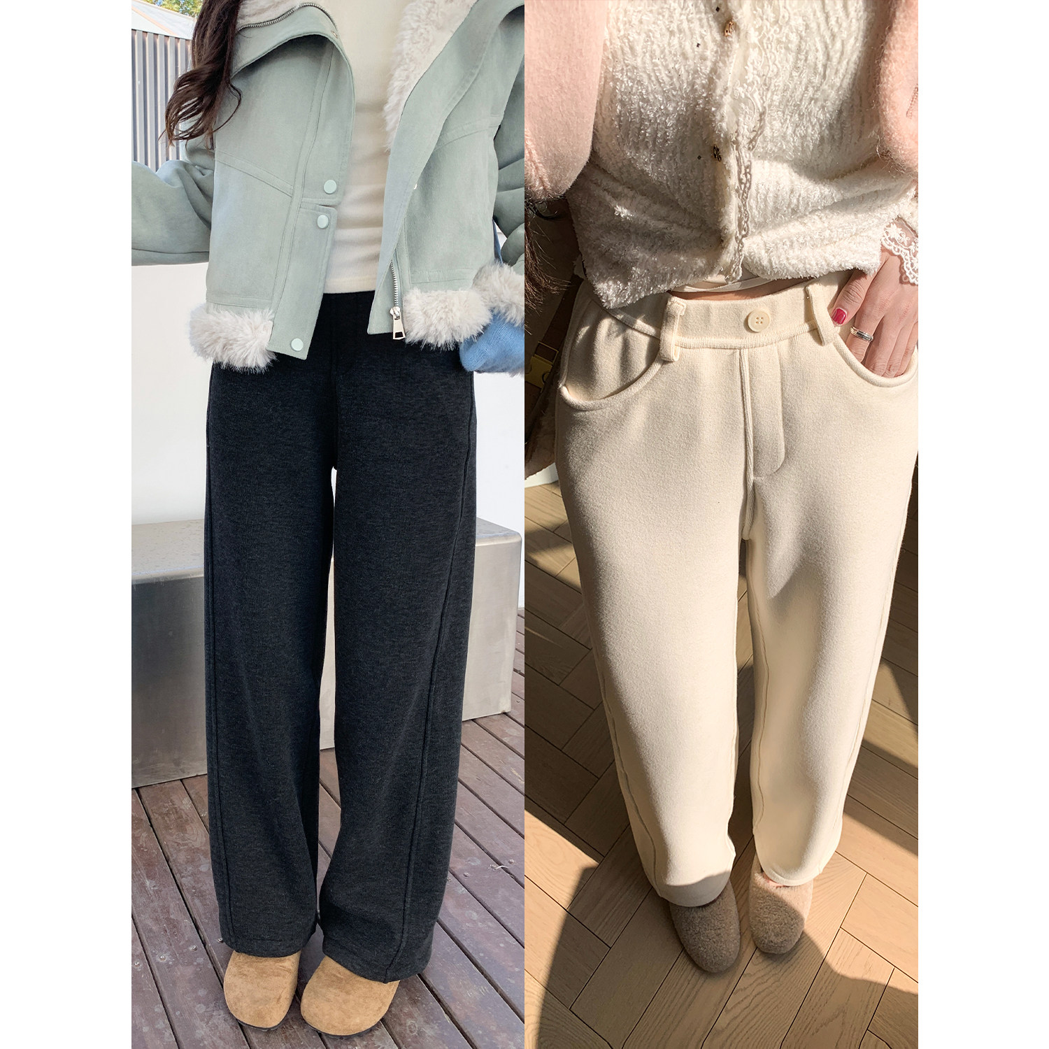 SHAOER【满分松驰】秋冬高腰休闲垂感显瘦加绒阔腿裤 S725X21429,女装/女士精品,休闲裤,淘宝优惠券,粉丝福利购,淘宝优惠卷