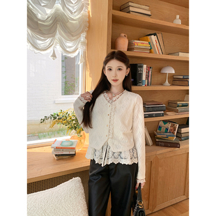 冬蕾丝镂空上衣S725E20355 小众设计感打底衫 SHAOER 幸运日记