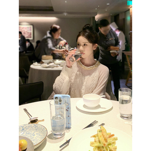 复古高级感藏肉软糯针织毛衫 法式 S725X19658 梧桐细雨 SHAOER