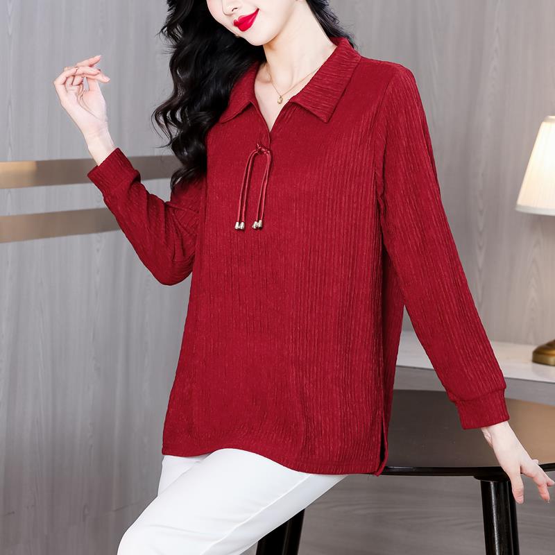 ROUMIKL高端减龄长袖T恤女秋季广州十三行义乌中长款遮肚显瘦打底