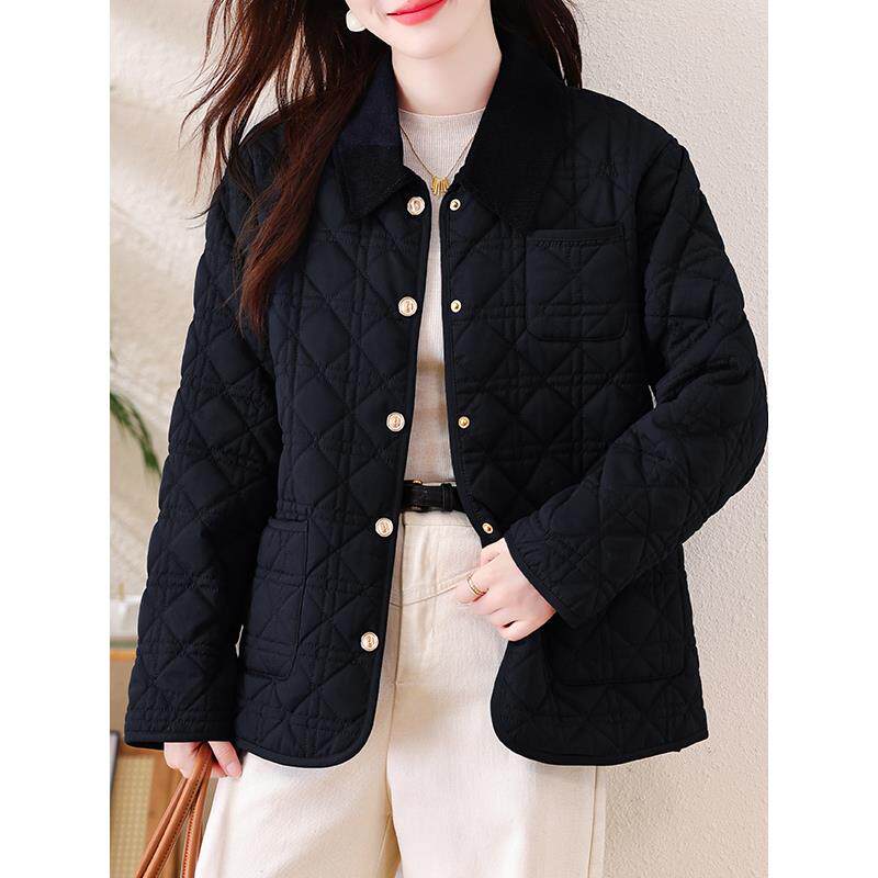 ROUMIKL轻薄款菱格翻领服外套女秋冬款品牌广州十三行中年妈妈休