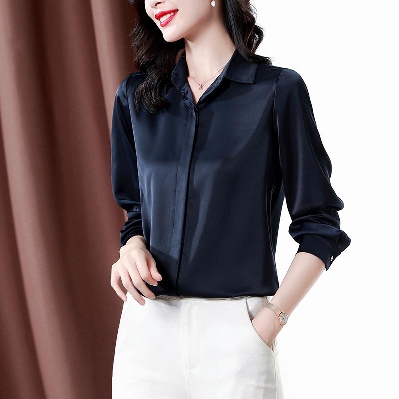 ROUMIKL高端上衣女士早春季夏广东普宁大牌洋气质酒红色衬衫