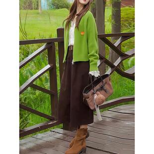 ROUMIKL秋冬小清新穿搭套装韩系慵懒风针织打底开衫上衣八分裤子