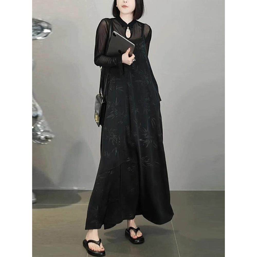 ROUMIKL新中式国风套装女秋冬高级感气质名媛上衣高端背心连衣裙