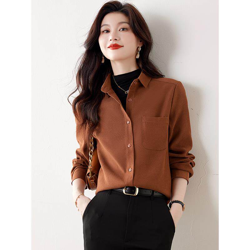 ROUMIKL高端贵夫人时尚衬衫女早秋冬品牌广州十三行洋气磨毛加厚