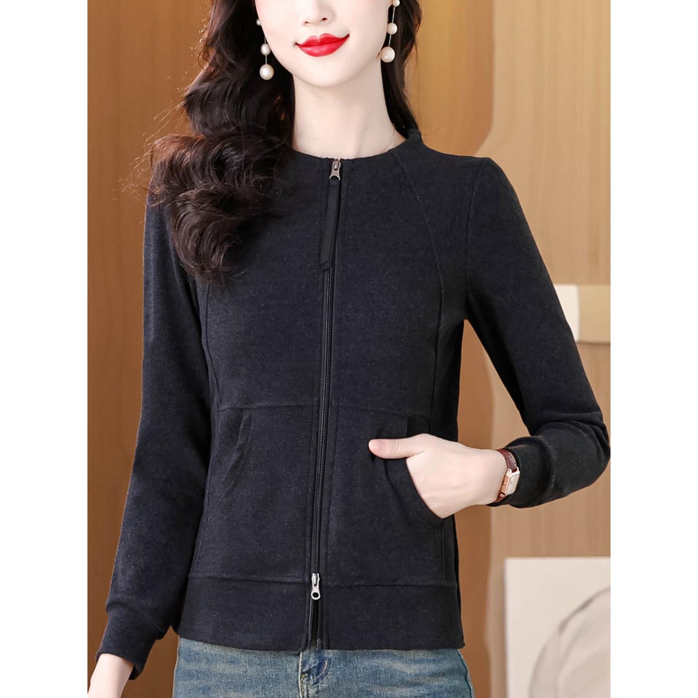 ROUMIKL加厚贵夫人上衣女秋冬高端品牌广州十三行义乌立领打底衫T