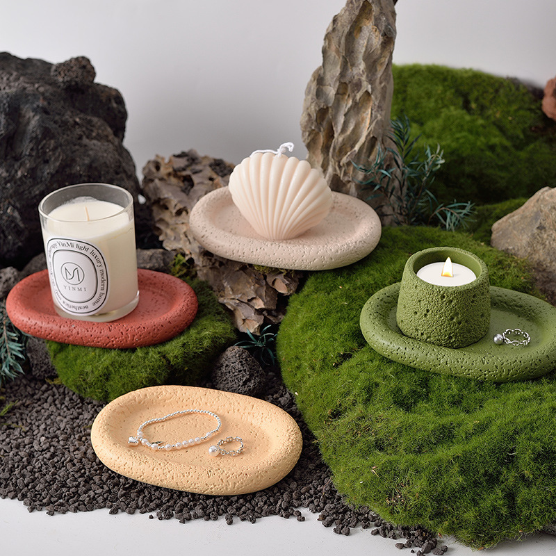 蜡烛杯空杯苔原扩香石无火香薰晶石室内持久家用精油香氛摆件