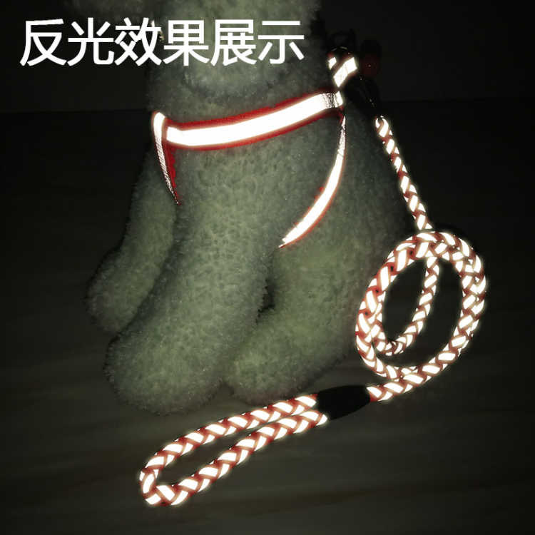 夜光狗绳狗链子反光遛狗绳胸背带宠物小中大型犬狗狗牵引绳狗绳子