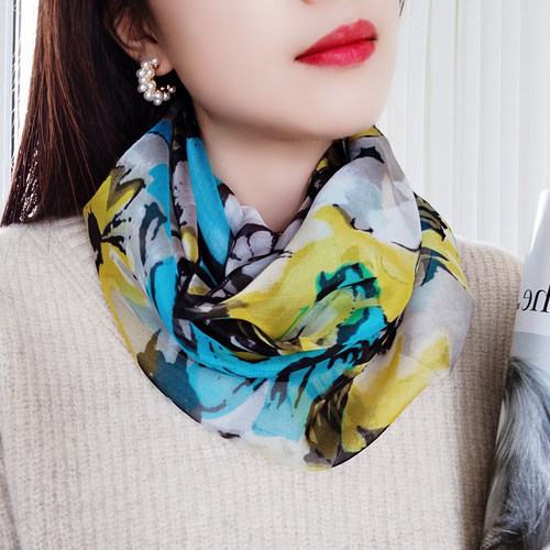映绒桑蚕丝围脖100%桑蚕丝轻薄