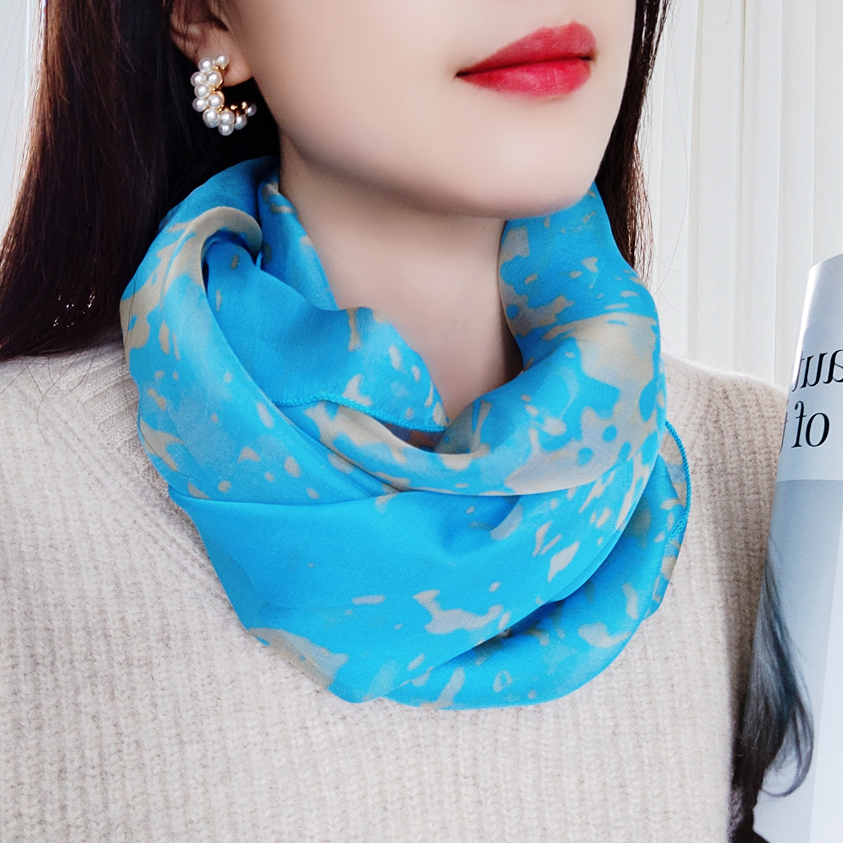 套着用！桑蚕丝脖套真丝围脖