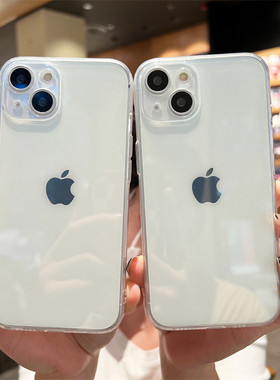 纯色简约透明软壳适用iPhone14promax苹果13手机壳12高级感硅胶15男女16全包镜头xsmax防摔8plus直边7保护套6