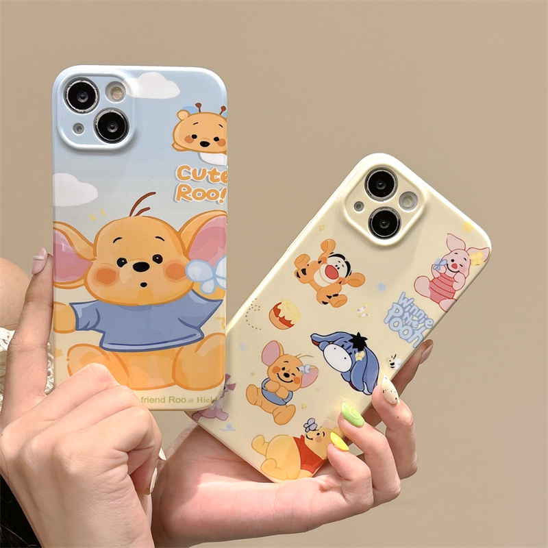 维尼熊小豆可爱少女新款适用iPhone15ProMax手机壳苹果14Plus菲林13硬壳12mini全包11卡通Xr防摔7/8趣味保护6