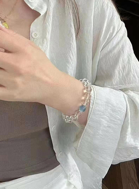 白水晶搭配海蓝宝原创全净体薄利