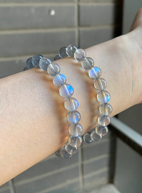 女灰月光拉长石颗颗带光晶体干净