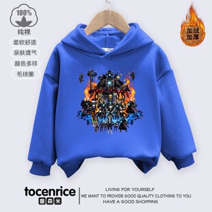 泰坦监控人电视人马桶人衣服儿童长袖 卫衣加绒秋冬男女童连帽上衣