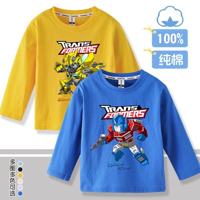 新款卡通衣服儿童上衣纯棉长袖T