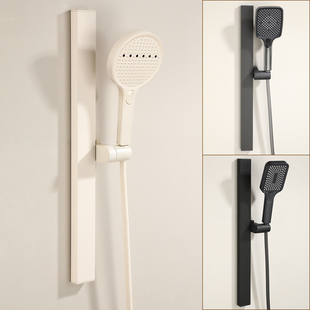 奶油白淋浴花洒升降杆免打孔 家用卫生间浴室洗澡喷头淋雨莲蓬头