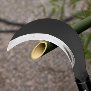 进口锰钢镰刀农用割草刀修枝砍柴弯刀砍割两用镰刀收割小麦砍