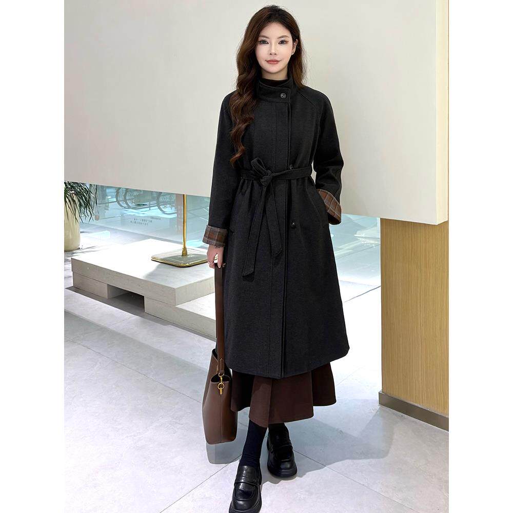 ROUMIKL中长款外套女2025新款深秋初冬穿搭高级感气质长款呢子大