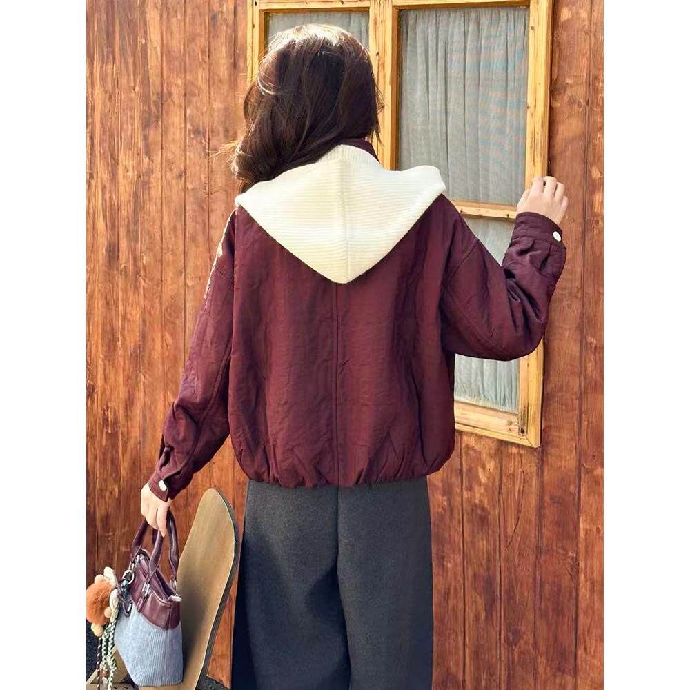 ROUMIKL韩系针织披肩太空短外套女2025年秋冬新休闲百搭显瘦小个