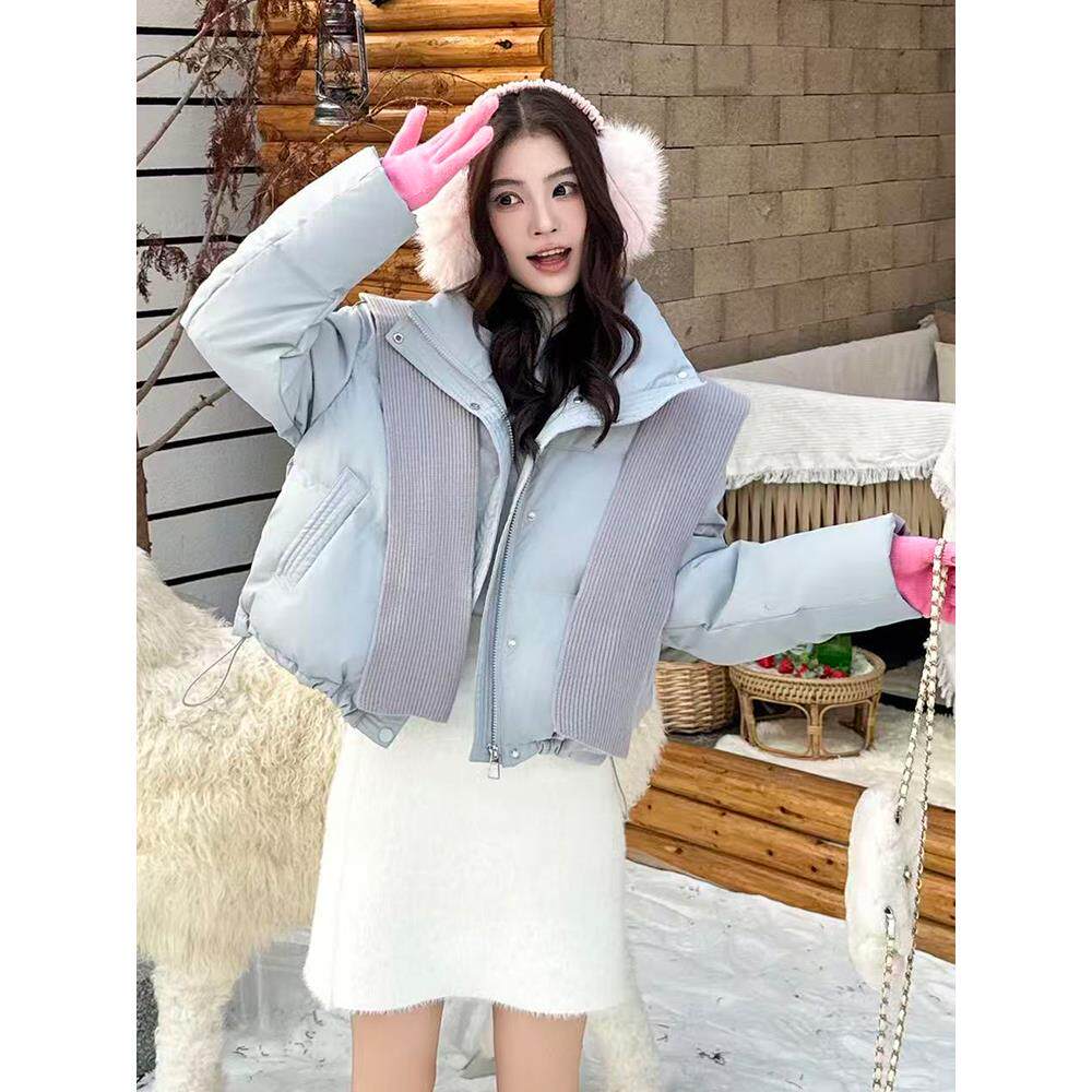 ROUMIKL时尚短款面包服服女2025秋冬新款加厚保暖可拆卸帽子外套