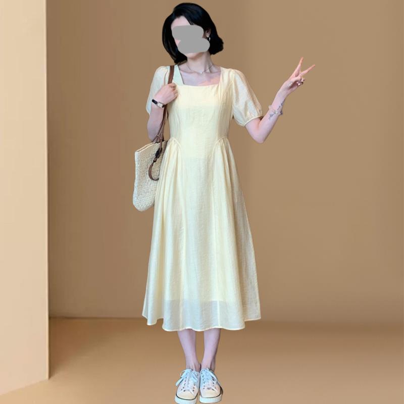 RIERA大码法式连衣裙子女装2025年夏季新款极简风高级感小个子气