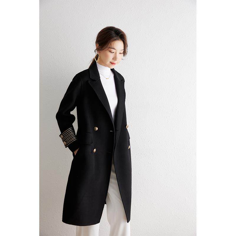 ROUMIKL高级感双面呢零大衣女春季2025新款英伦风气质西装领外套