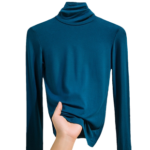 浪莎正品堆堆领打底衫女高领2026秋冬加绒女装T恤百搭秋季上衣