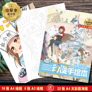 工作细胞血小板动漫手绘本线稿临摹本集卡通周边学生初学者素材