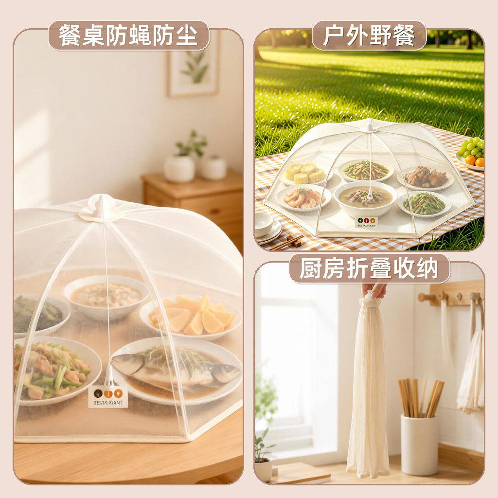 可折叠透气饭菜罩饭桌罩