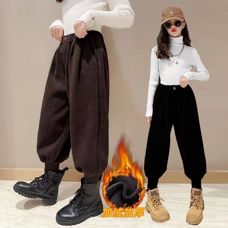 女童裤子灯芯绒长裤冬季