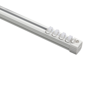 铝合金窗帘轨道静音窗帘杆子罗马杆单轨道滑轨滑轮顶装侧装送配件